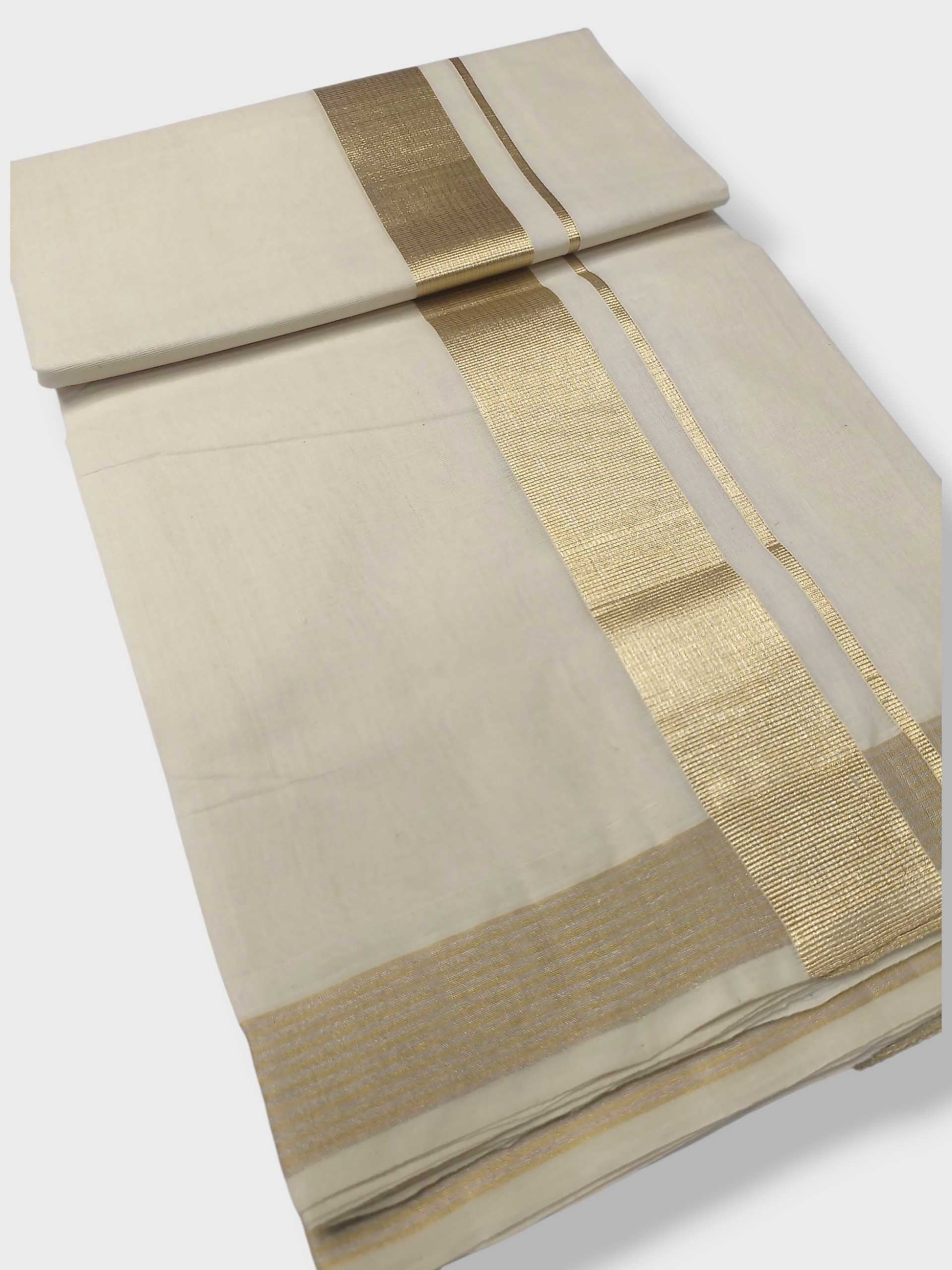 Original Balaramapuram Handloom Kasavu Mundu for Men