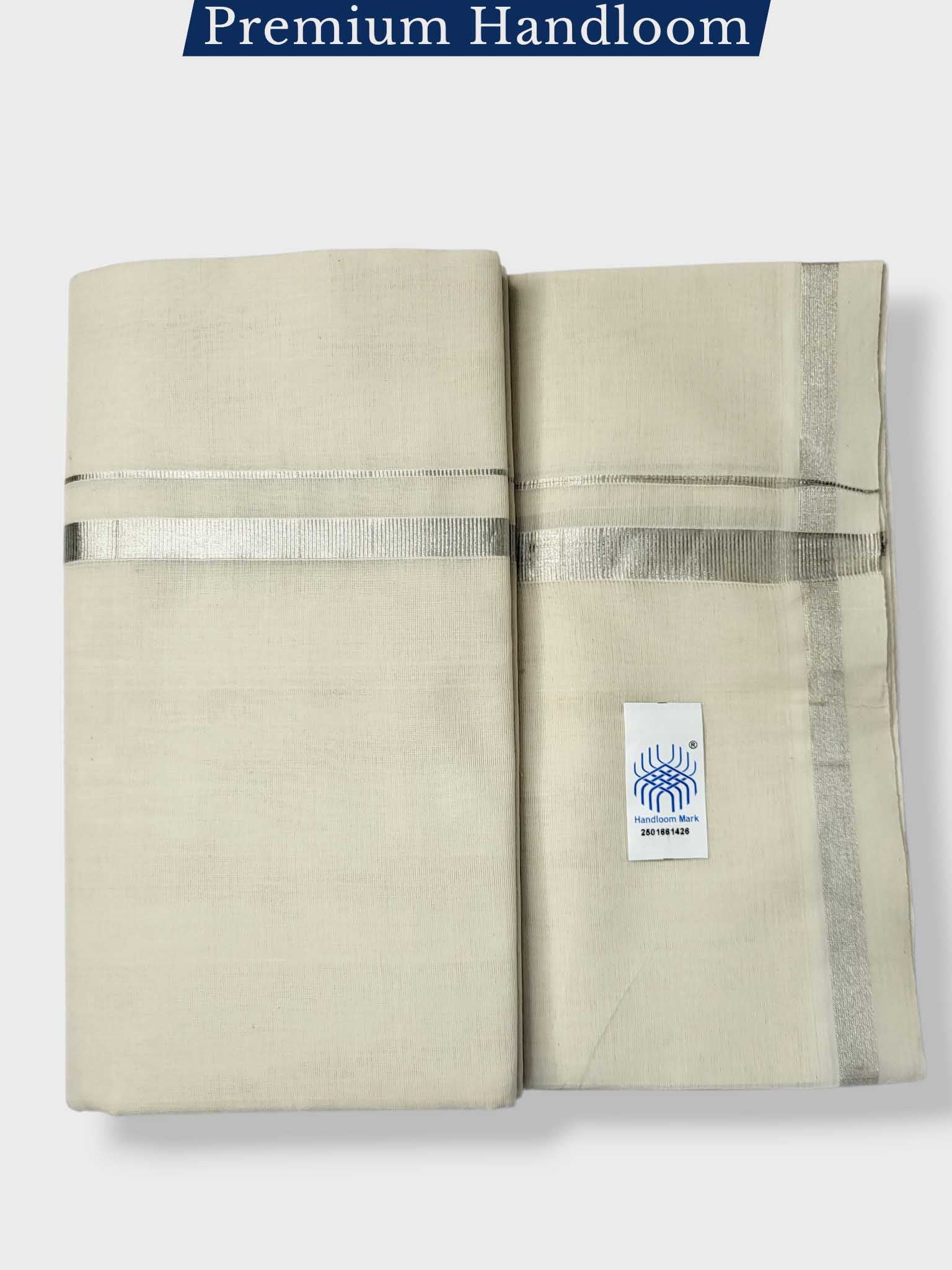Original Balaramapuram Handloom Kasavu Mundu for Men