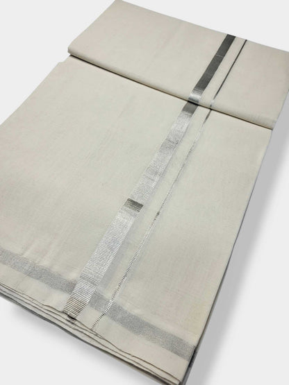 Original Balaramapuram Handloom Kasavu Mundu for Men