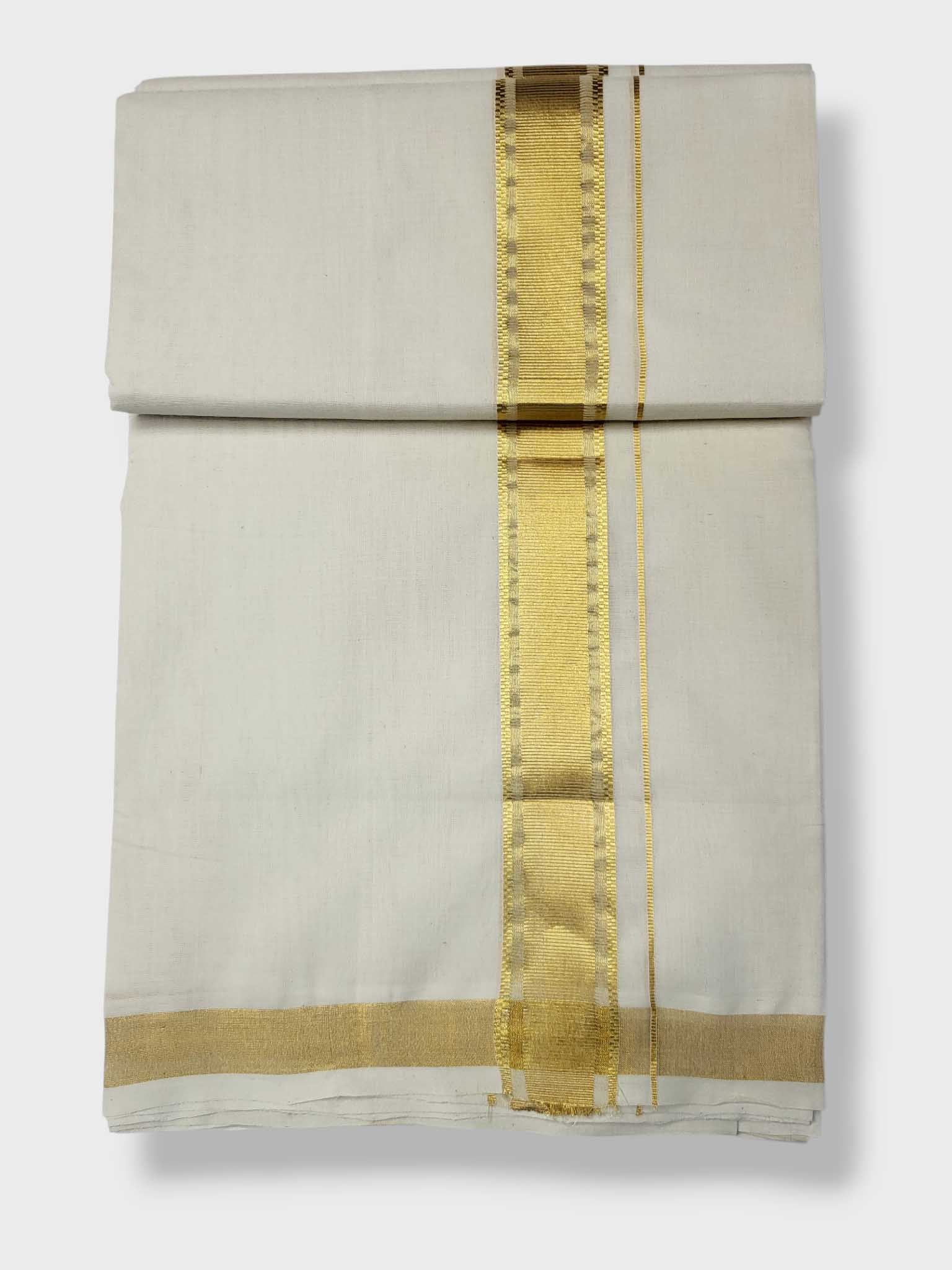 Original Balaramapuram Handloom Kasavu Mundu for Men