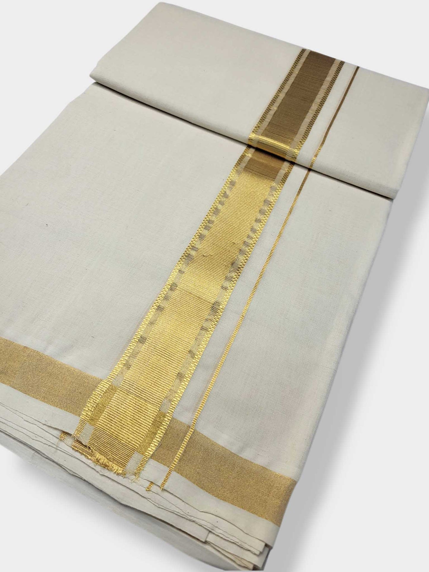 Original Balaramapuram Handloom Kasavu Mundu for Men