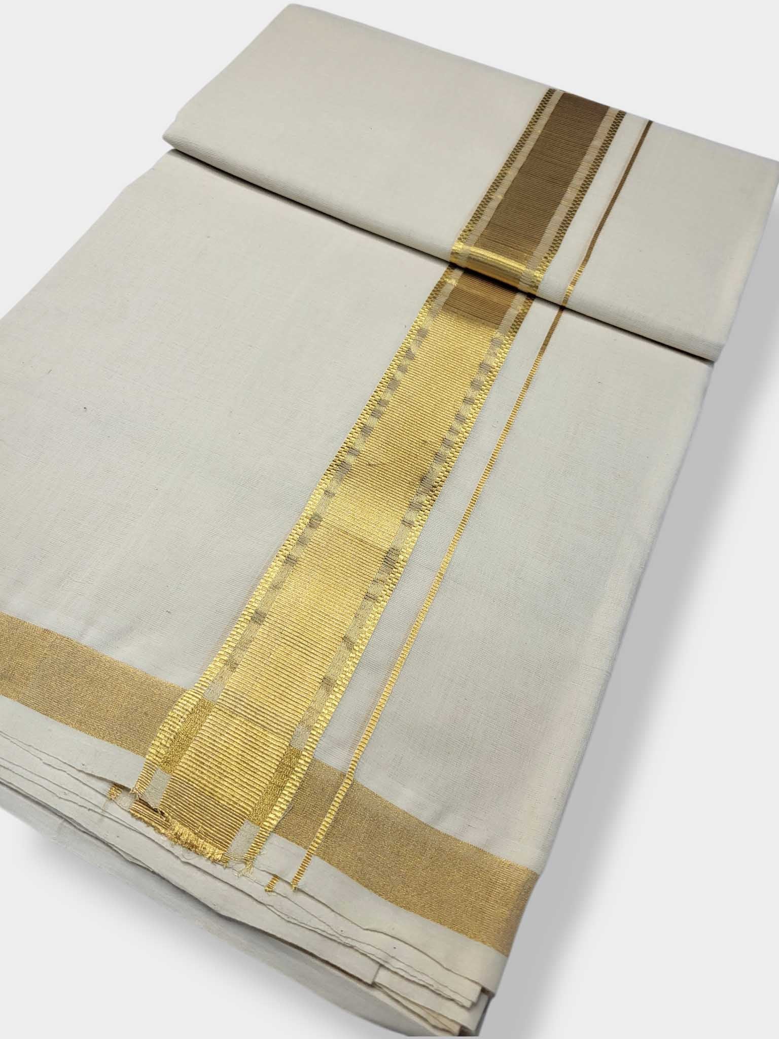 Original Balaramapuram Handloom Kasavu Mundu for Men