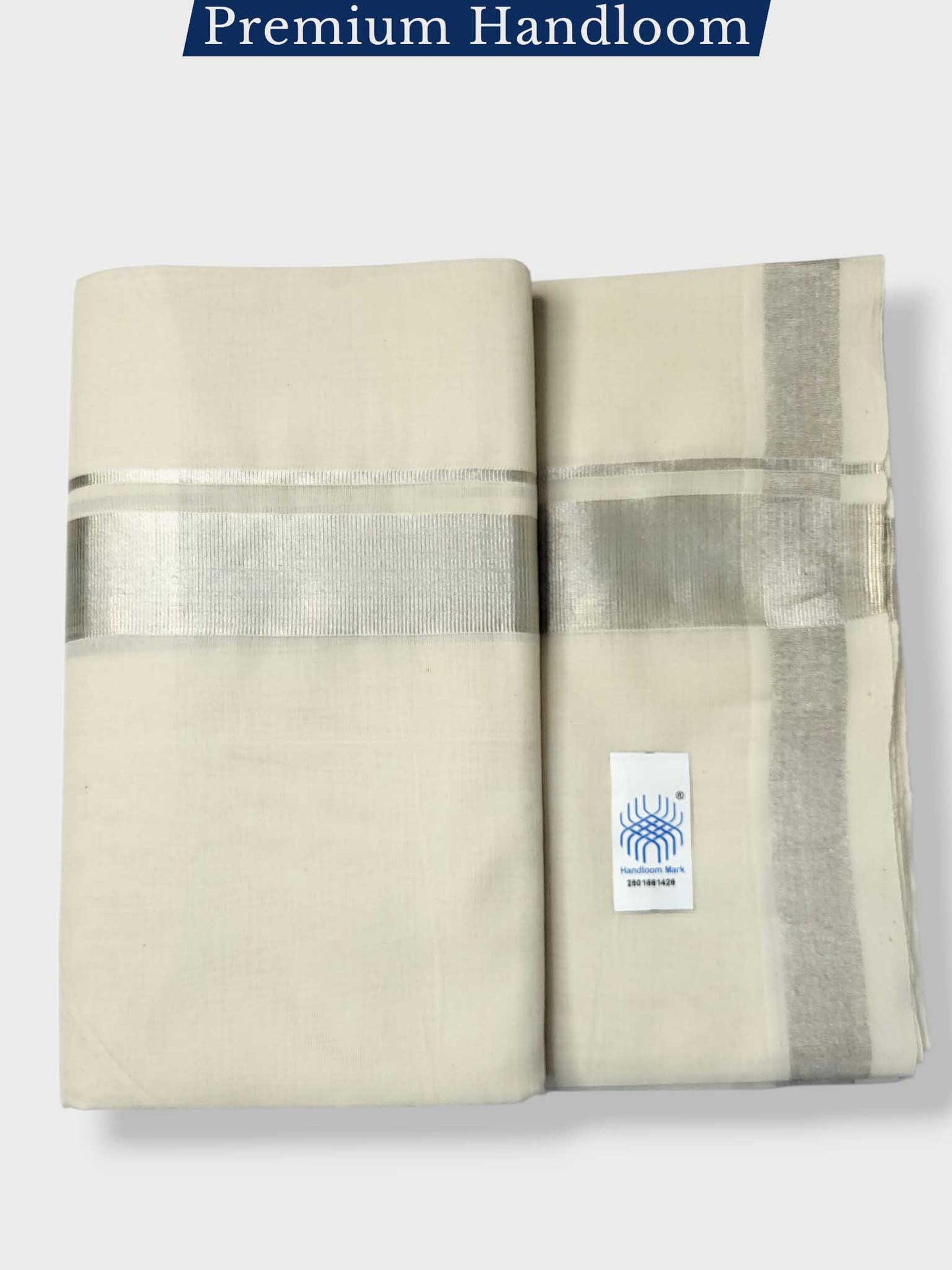 Original Balaramapuram Handloom Kasavu Mundu for Men