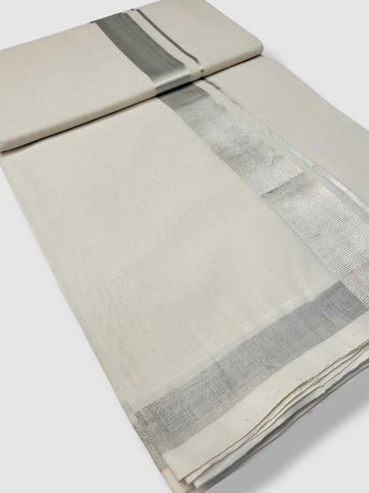 Original Balaramapuram Handloom Kasavu Mundu for Men