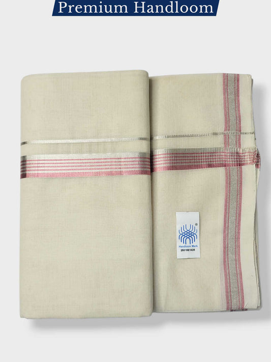 Original Balaramapuram Handloom Kasavu Mundu for Men