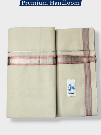 Original Balaramapuram Handloom Kasavu Mundu for Men