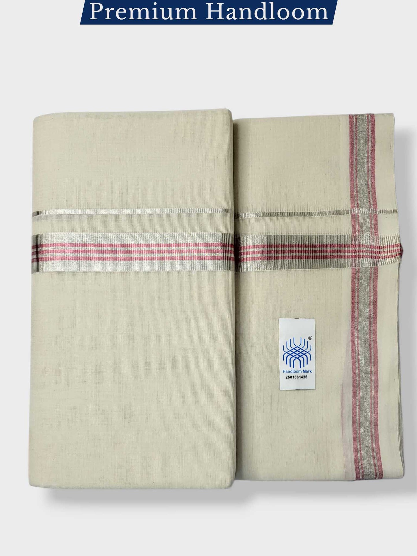 Original Balaramapuram Handloom Kasavu Mundu for Men