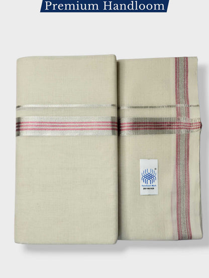Original Balaramapuram Handloom Kasavu Mundu for Men