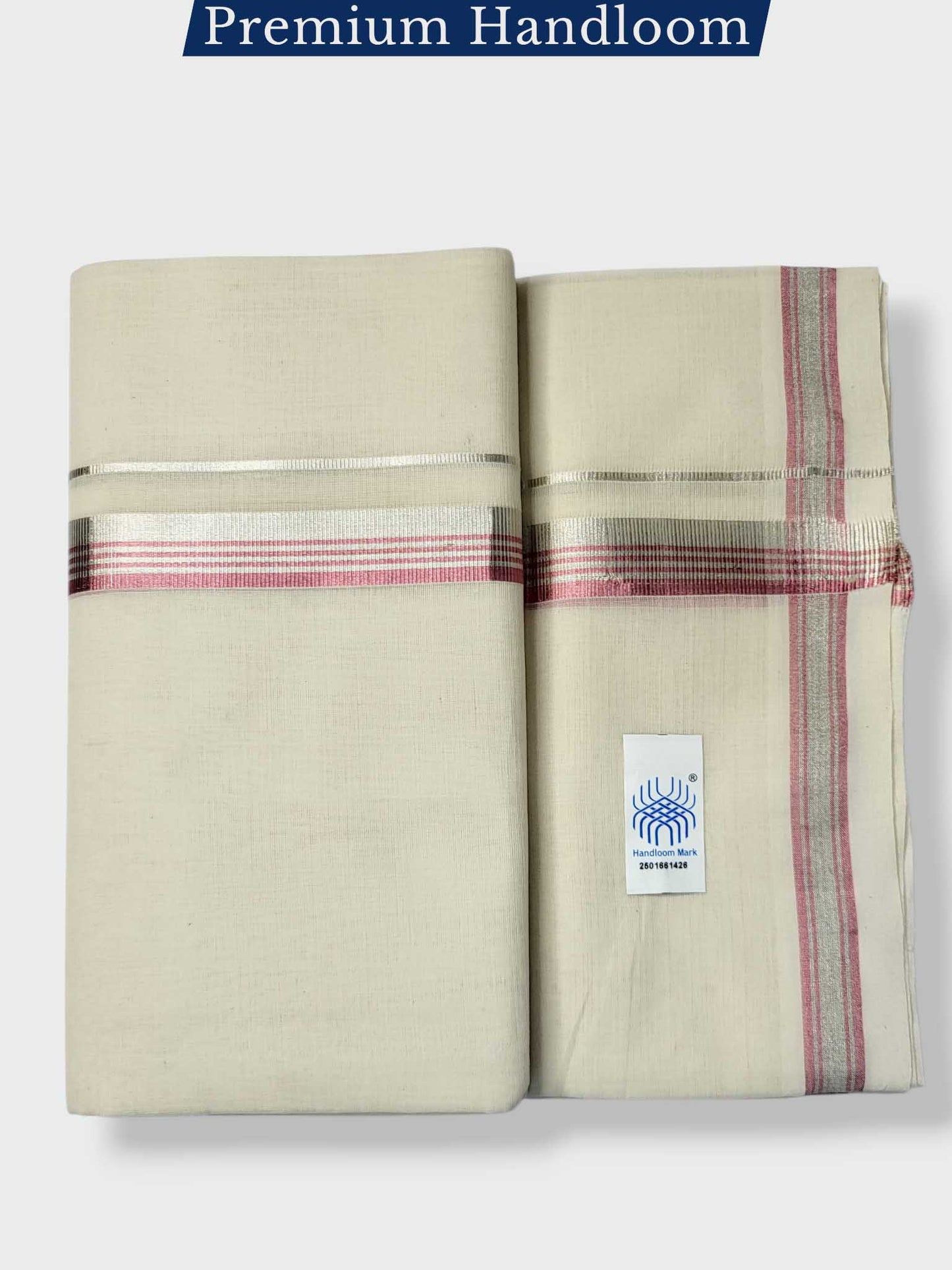 Original Balaramapuram Handloom Kasavu Mundu for Men