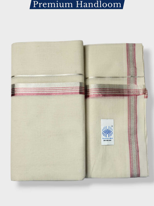 Original Balaramapuram Handloom Kasavu Mundu for Men