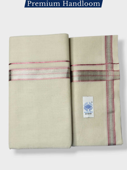 Original Balaramapuram Handloom Kasavu Mundu for Men