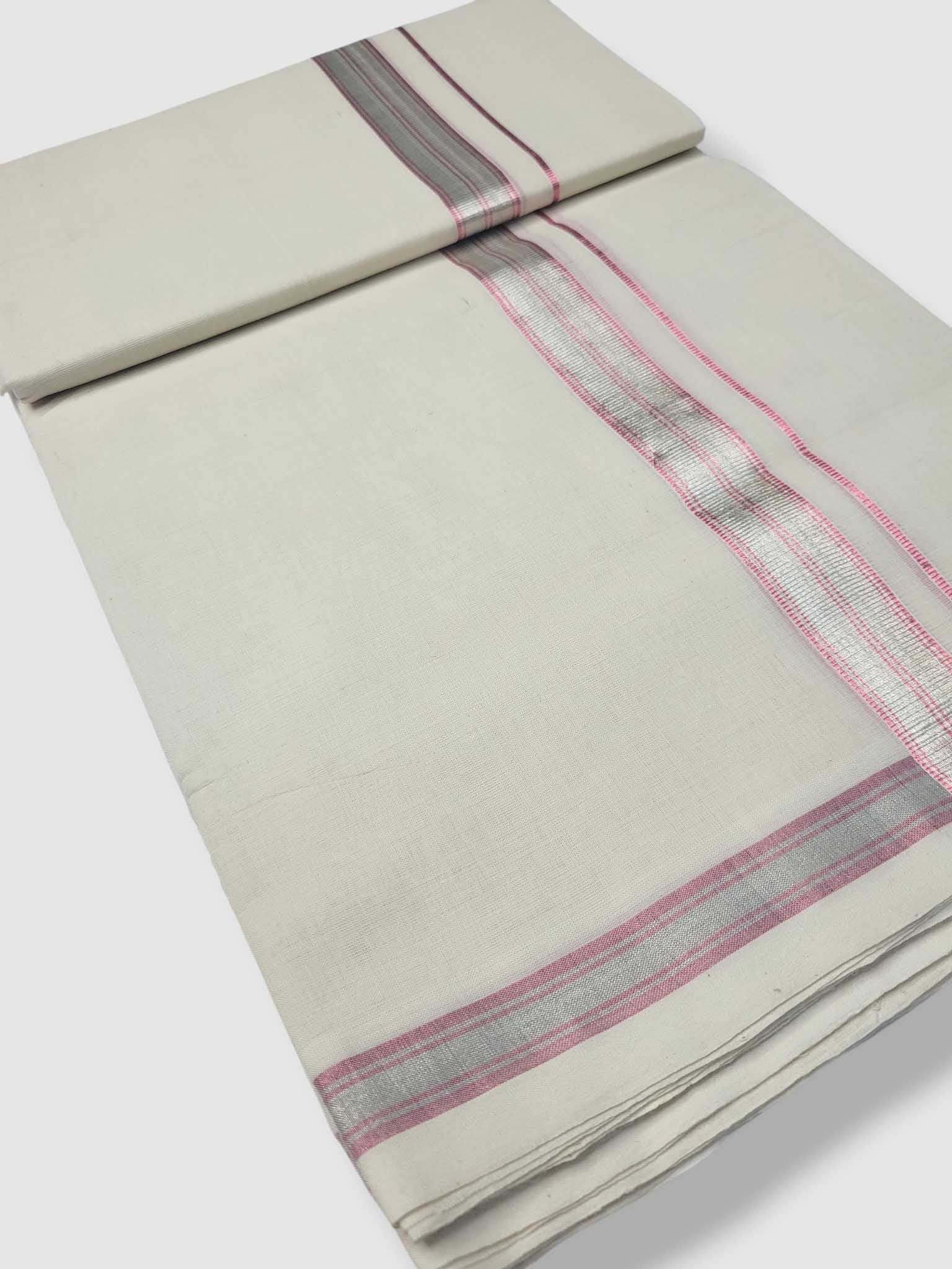 Original Balaramapuram Handloom Kasavu Mundu for Men