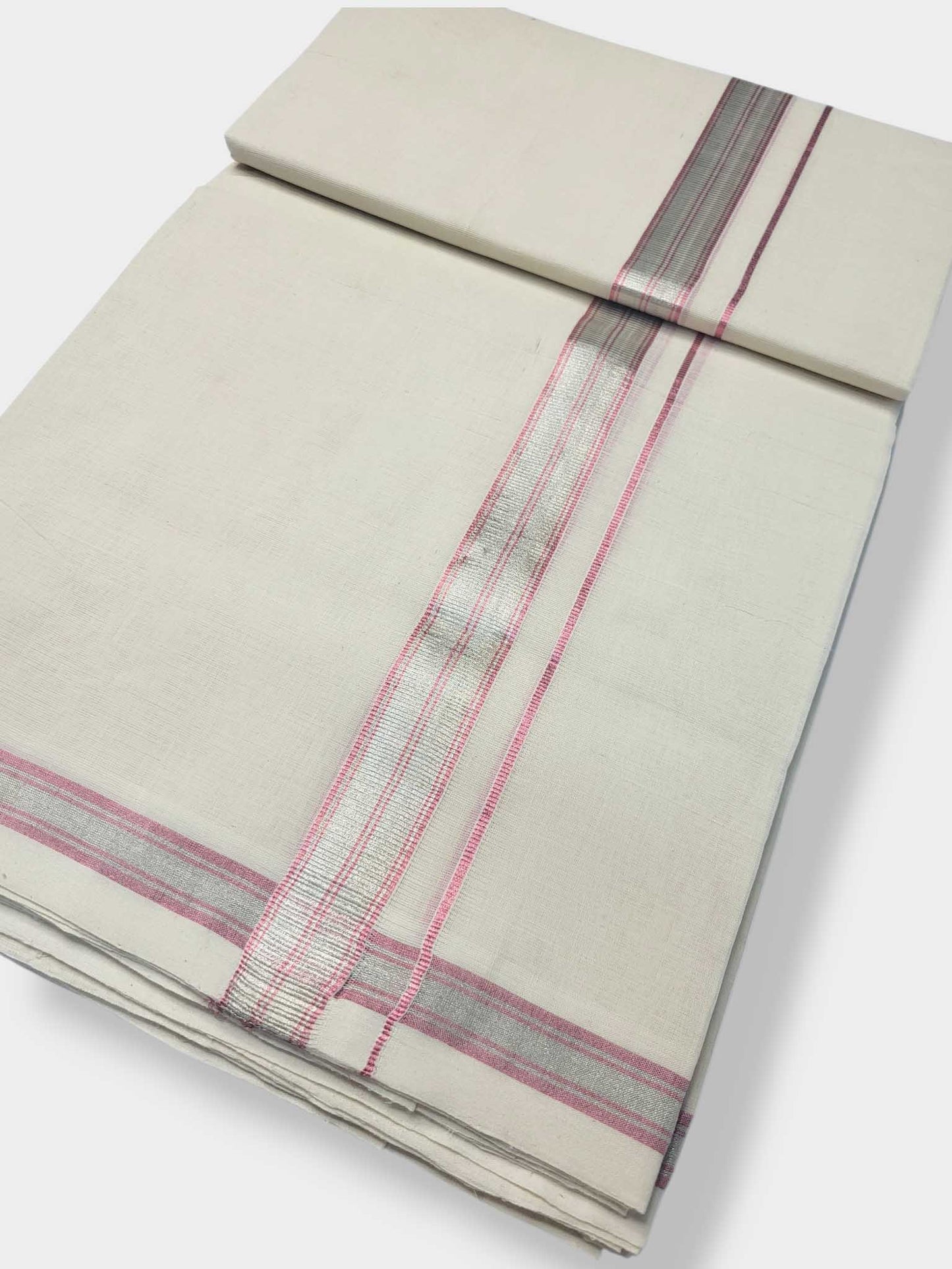 Original Balaramapuram Handloom Kasavu Mundu for Men