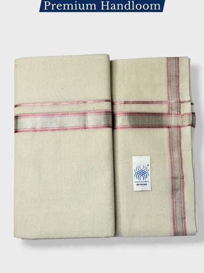 Original Balaramapuram Handloom Kasavu Mundu for Men