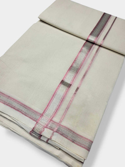 Original Balaramapuram Handloom Kasavu Mundu for Men