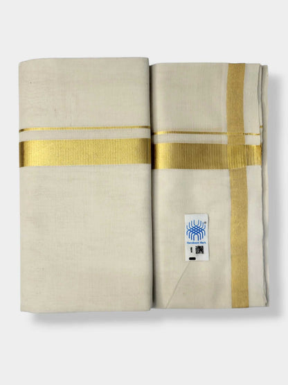Original Balaramapuram Handloom Kasavu Mundu for Men