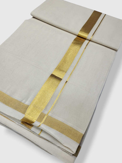 Original Balaramapuram Handloom Kasavu Mundu for Men