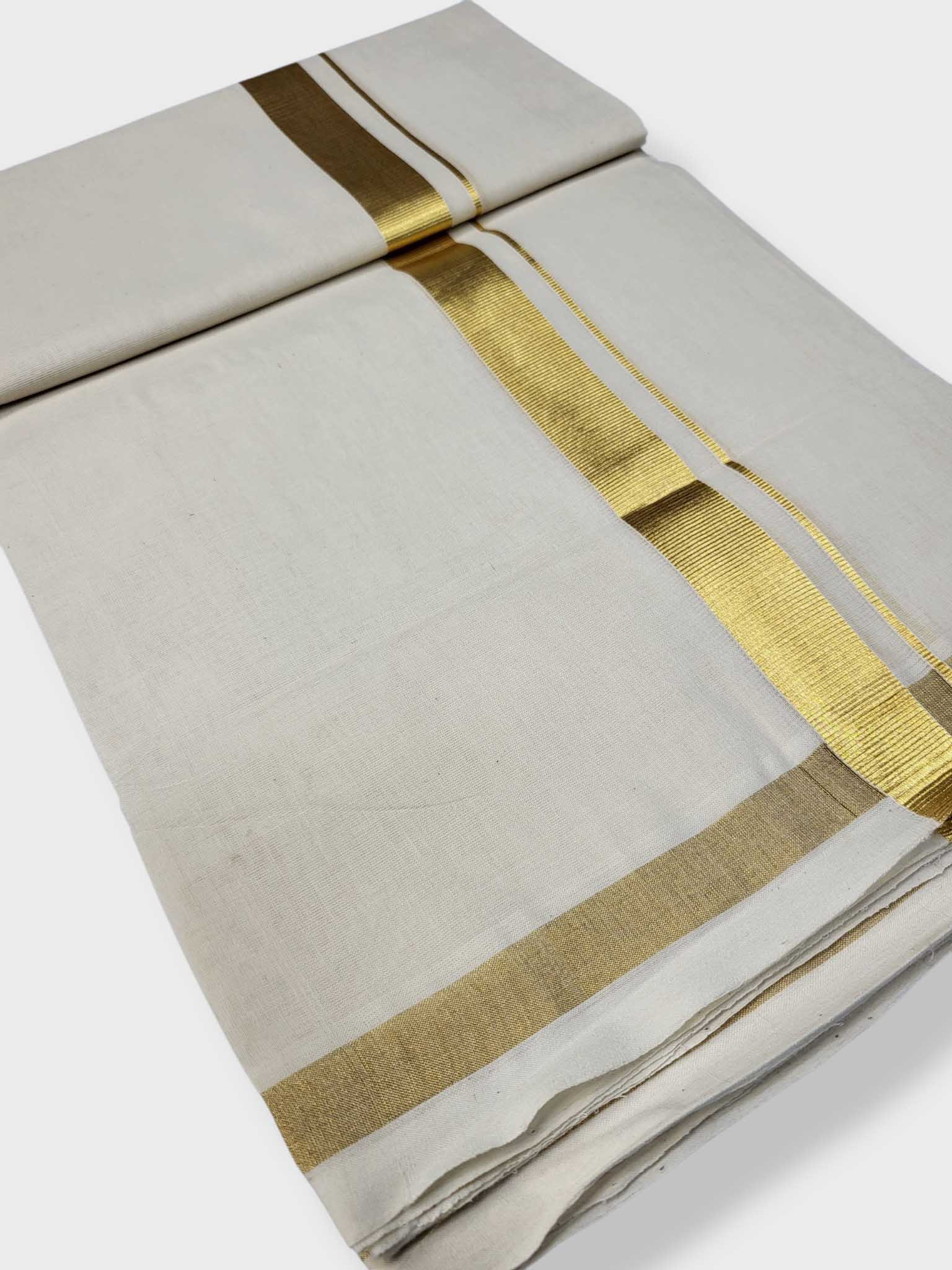 Original Balaramapuram Handloom Kasavu Mundu for Men
