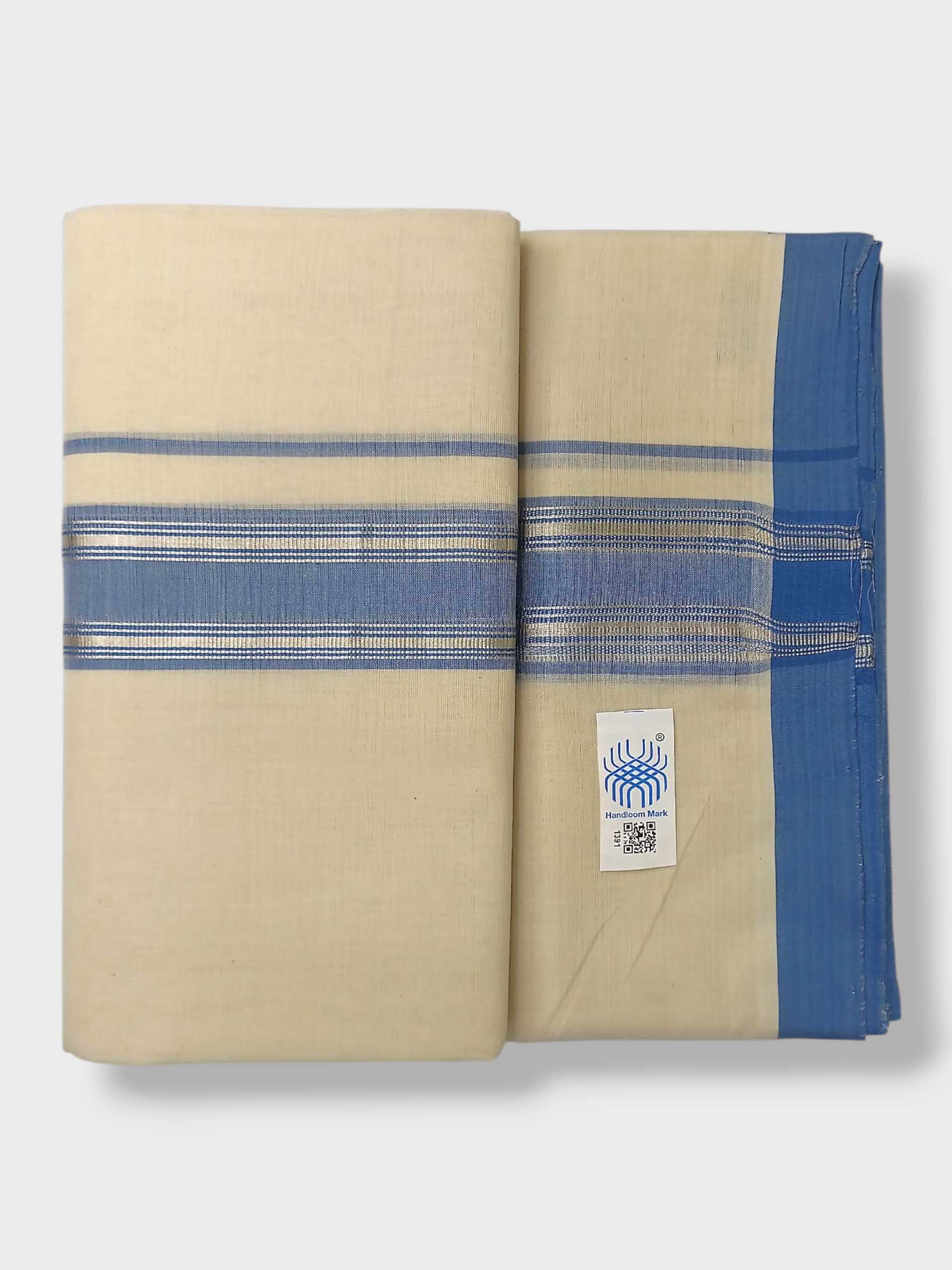 Kerala Balaramapuram Pure Cotton Handloom Mundu/Dhoti