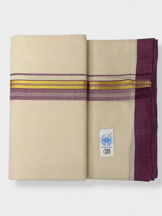 Kerala Balaramapuram Pure Cotton Handloom Mundu/Dhoti