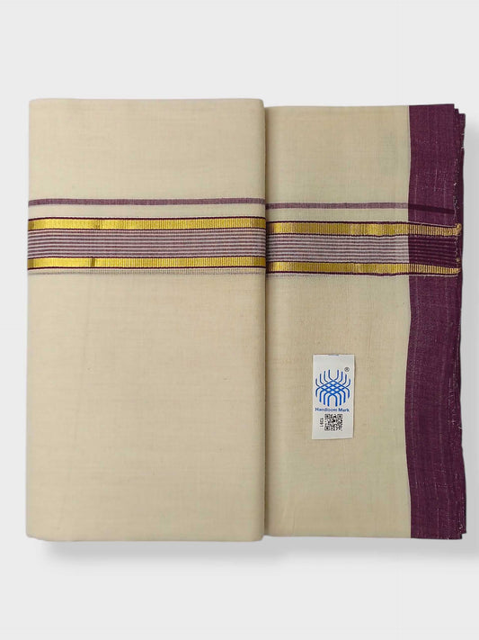 Kerala Balaramapuram Pure Cotton Handloom Mundu/Dhoti