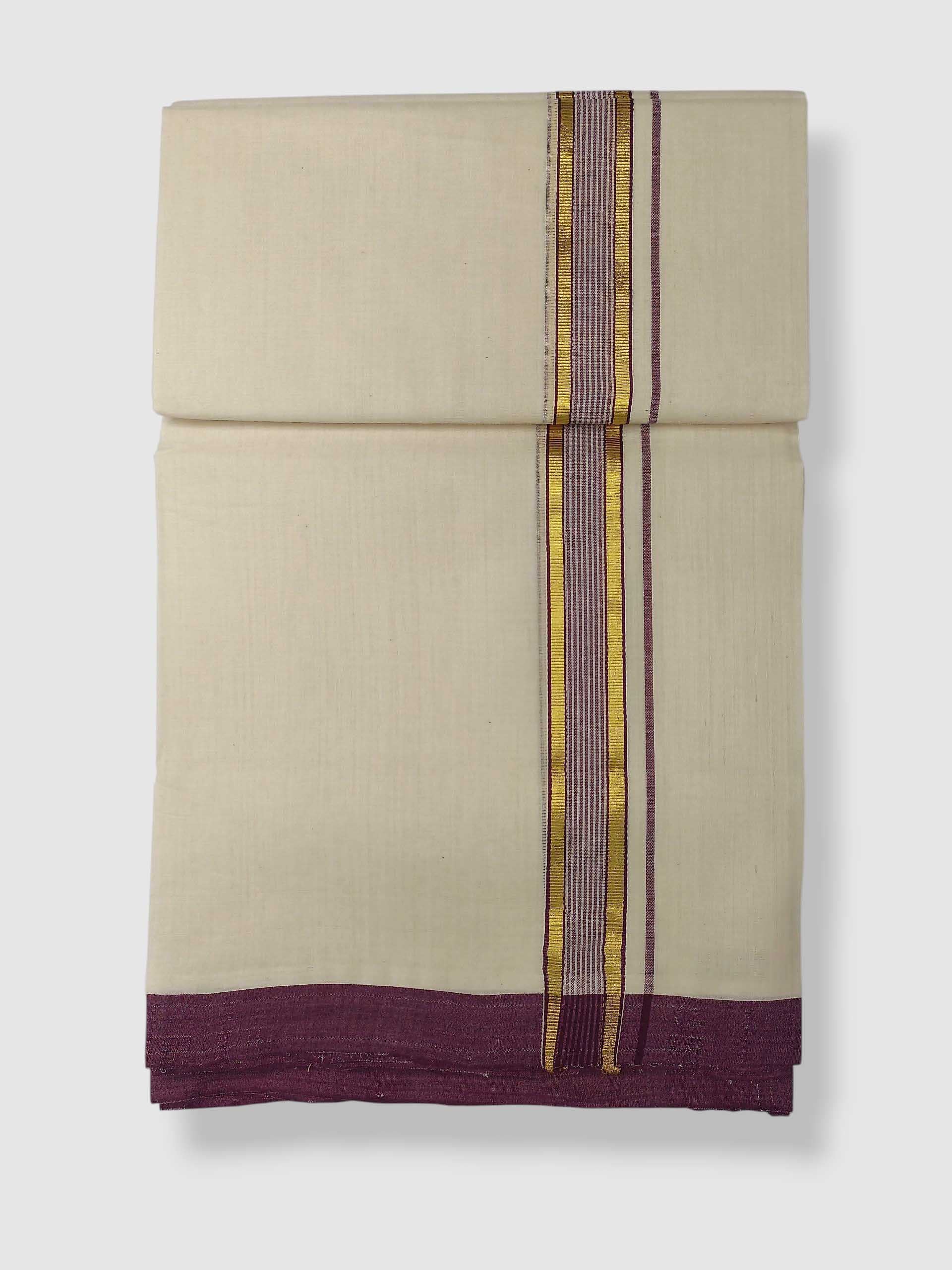 Kerala Balaramapuram Pure Cotton Handloom Mundu/Dhoti
