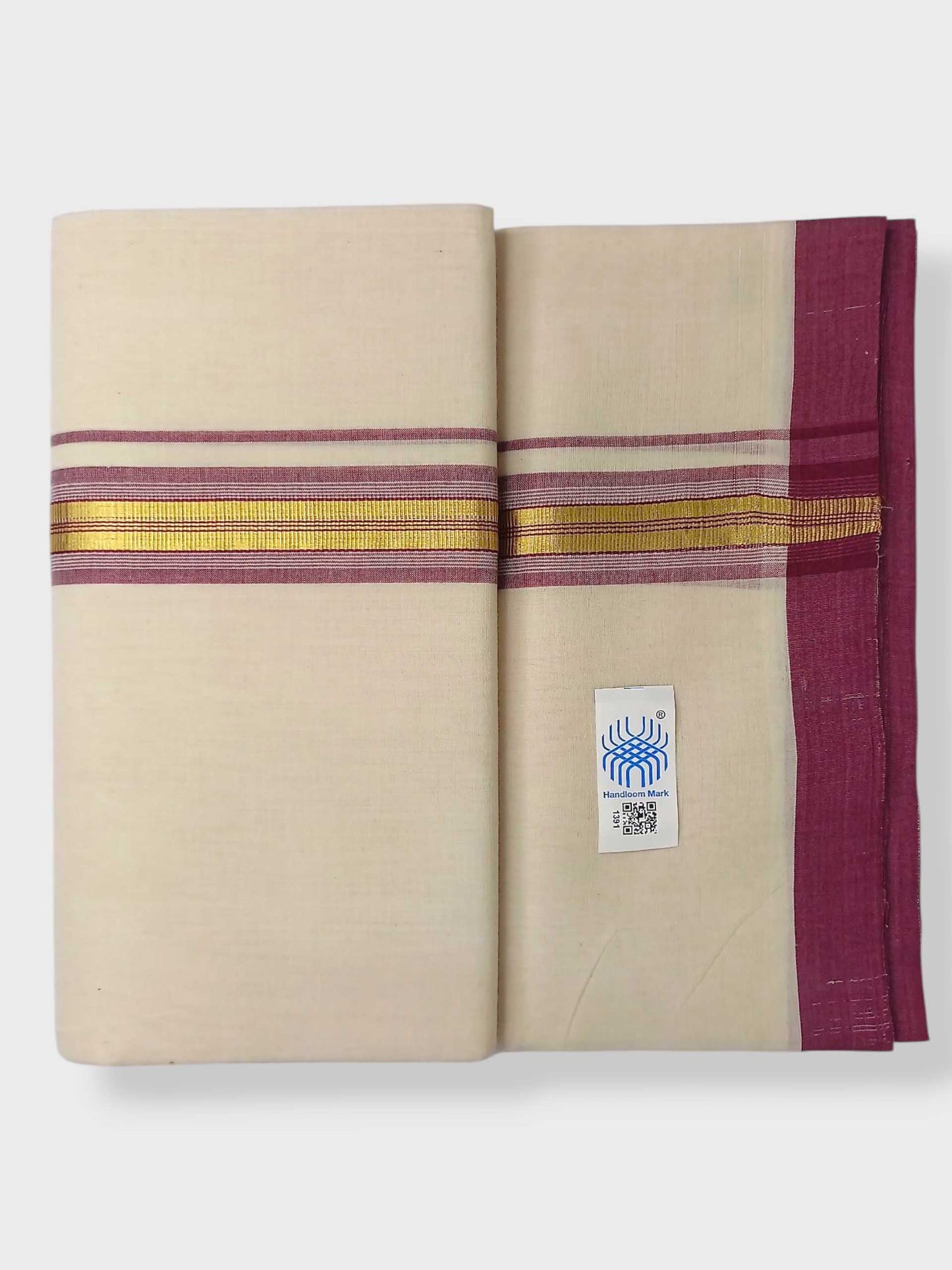 Kerala Balaramapuram Pure Cotton Handloom Mundu/Dhoti