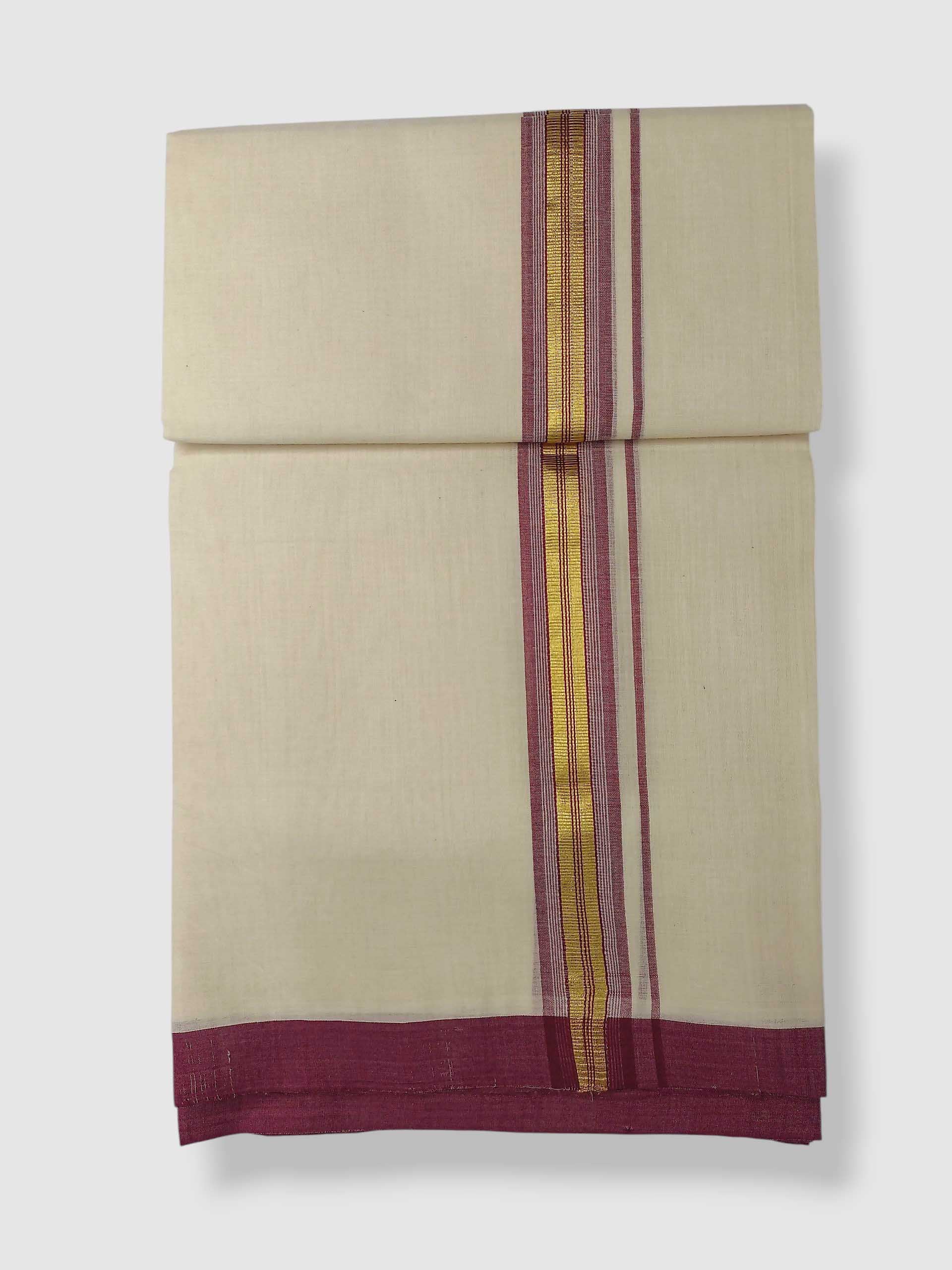 Kerala Balaramapuram Pure Cotton Handloom Mundu/Dhoti