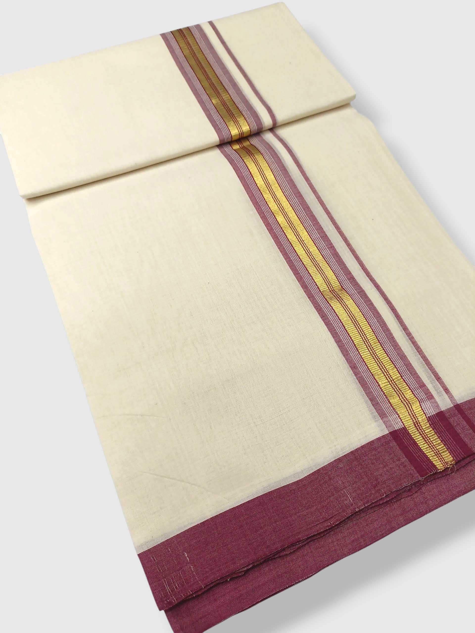 Kerala Balaramapuram Pure Cotton Handloom Mundu/Dhoti
