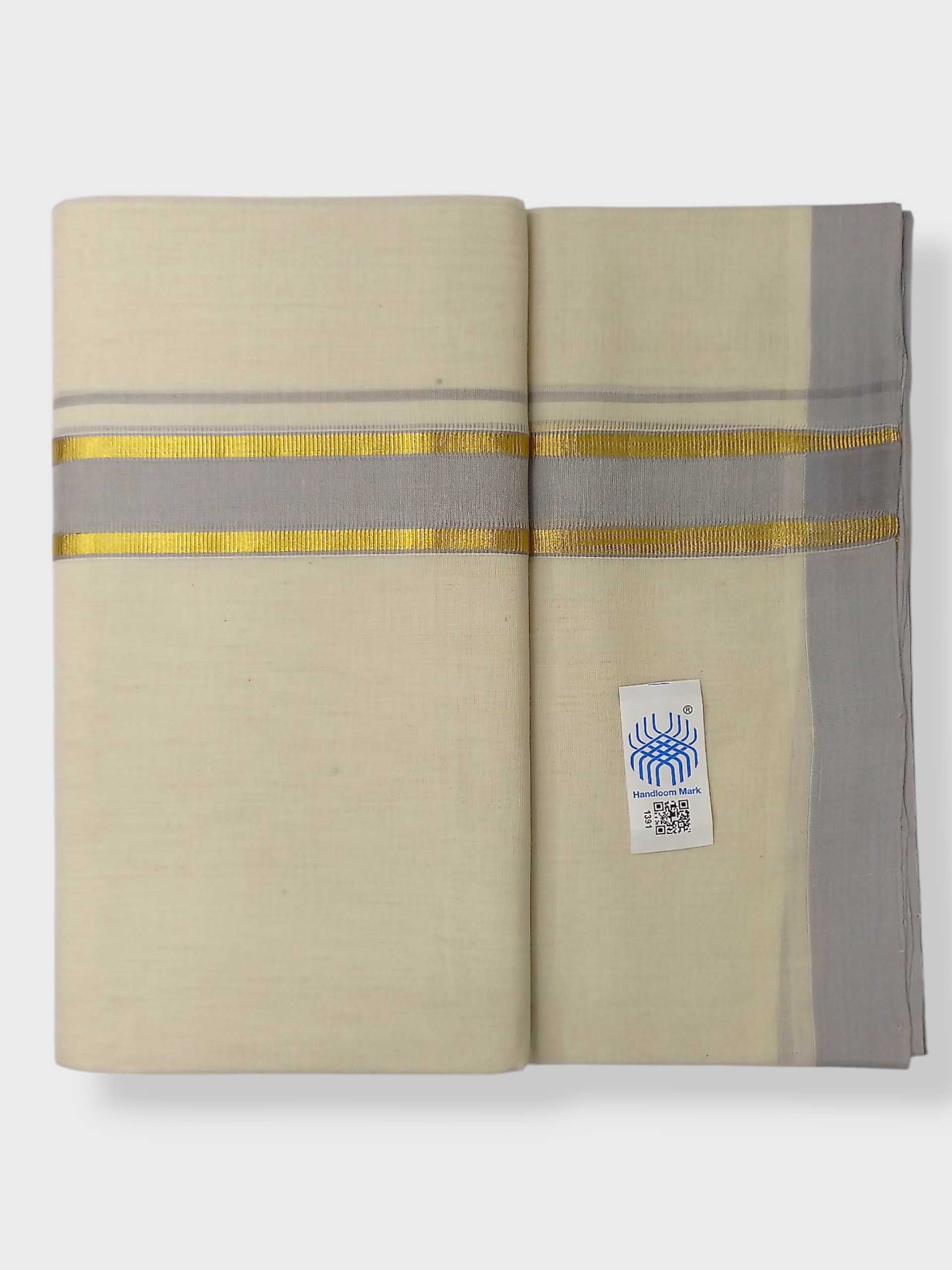 Kerala Balaramapuram Pure Cotton Handloom Mundu/Dhoti
