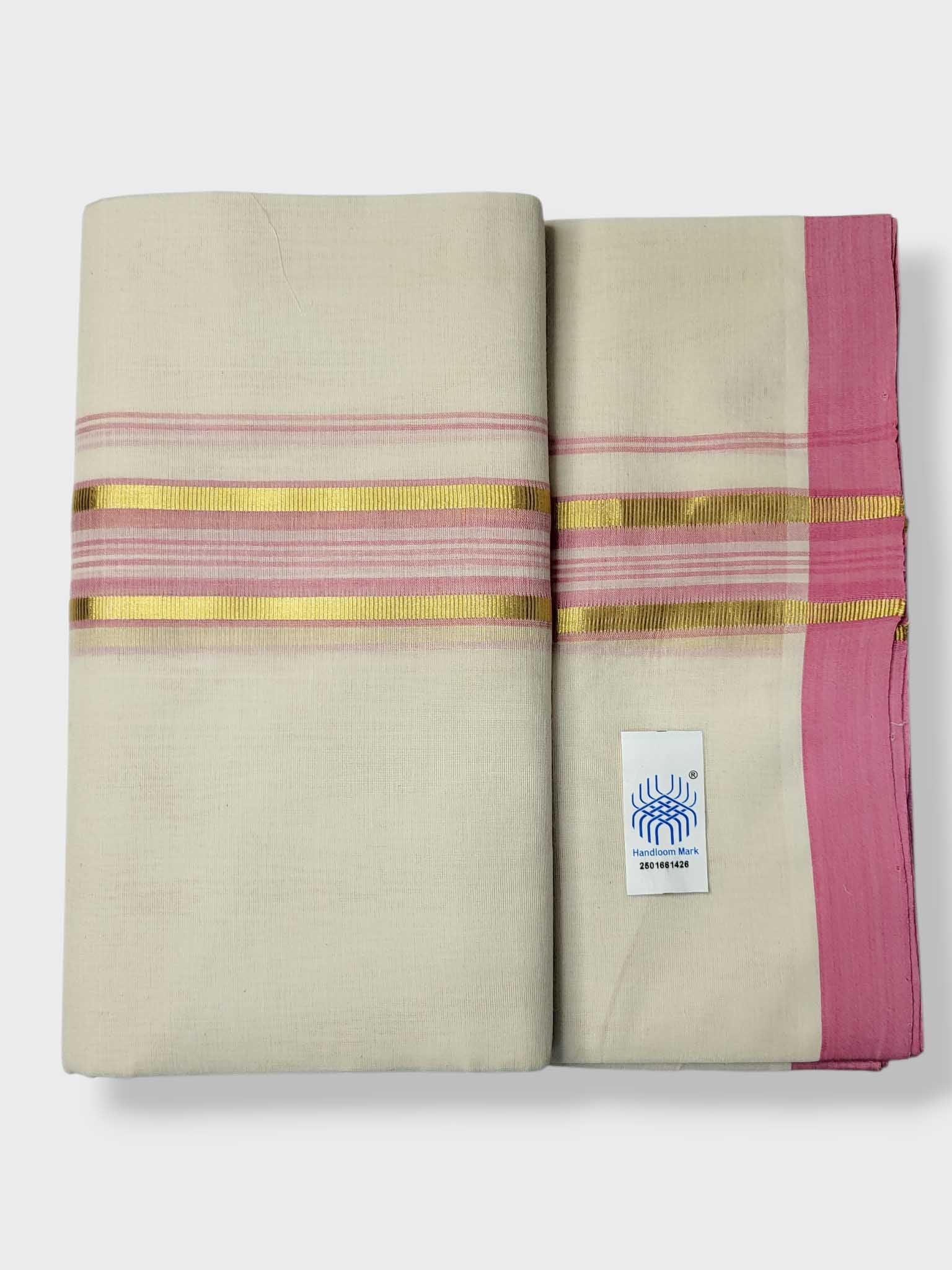 Kerala Balaramapuram Pure Cotton Handloom Mundu/Dhoti