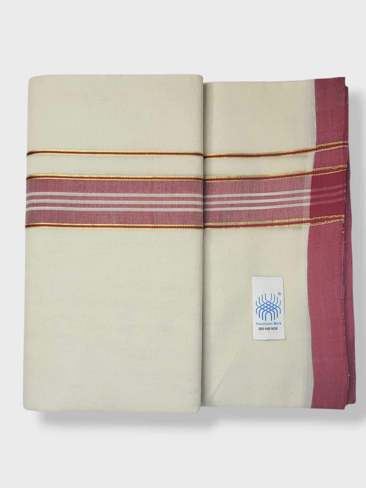 Kerala Balaramapuram Pure Cotton Handloom Mundu/Dhoti