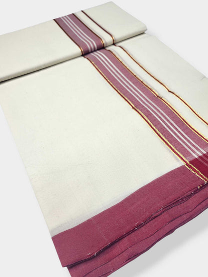Kerala Balaramapuram Pure Cotton Handloom Mundu/Dhoti
