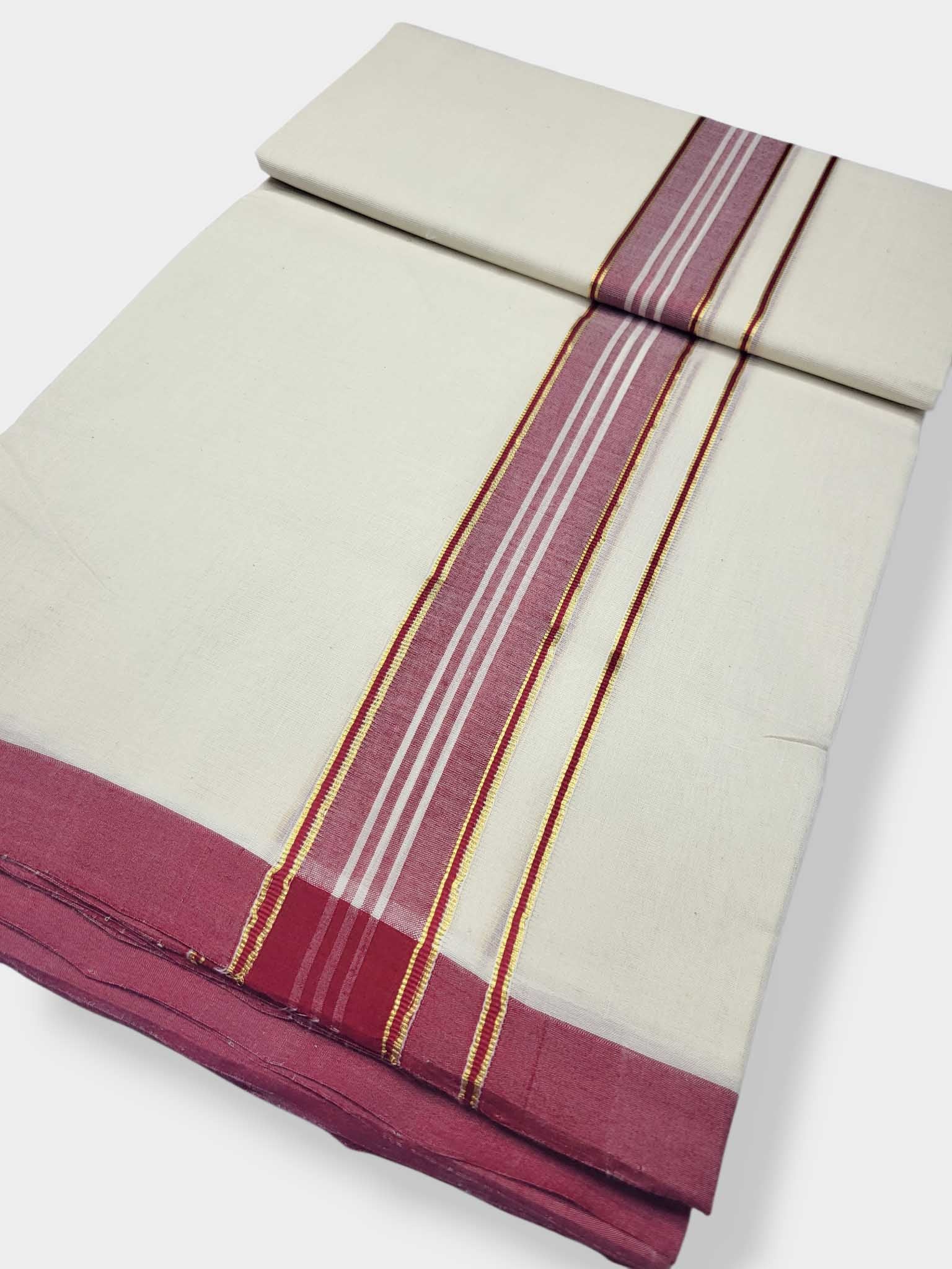 Kerala Balaramapuram Pure Cotton Handloom Mundu/Dhoti