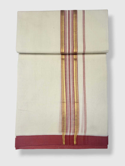 Kerala Balaramapuram Pure Cotton Handloom Mundu/Dhoti
