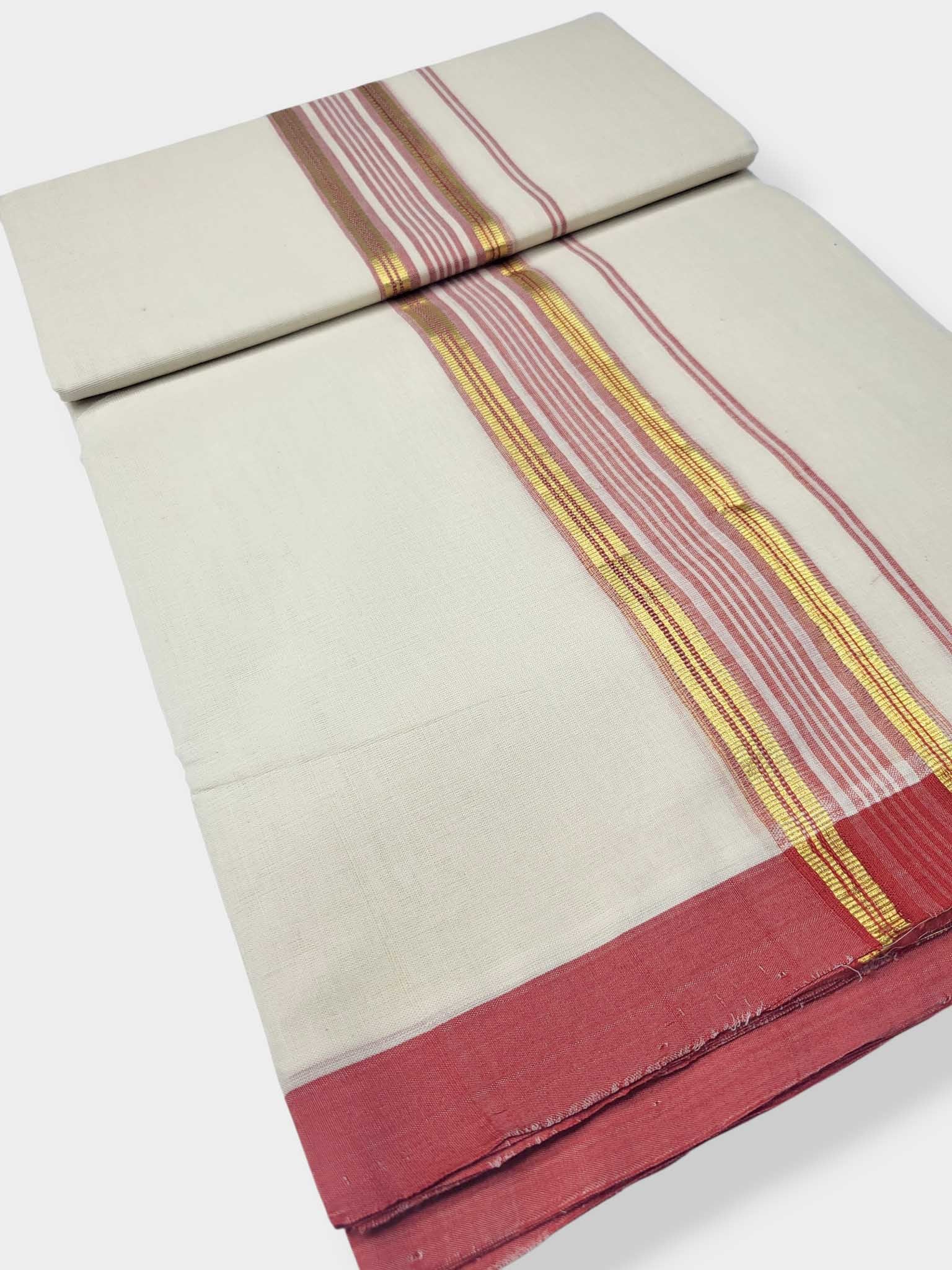 Kerala Balaramapuram Pure Cotton Handloom Mundu/Dhoti