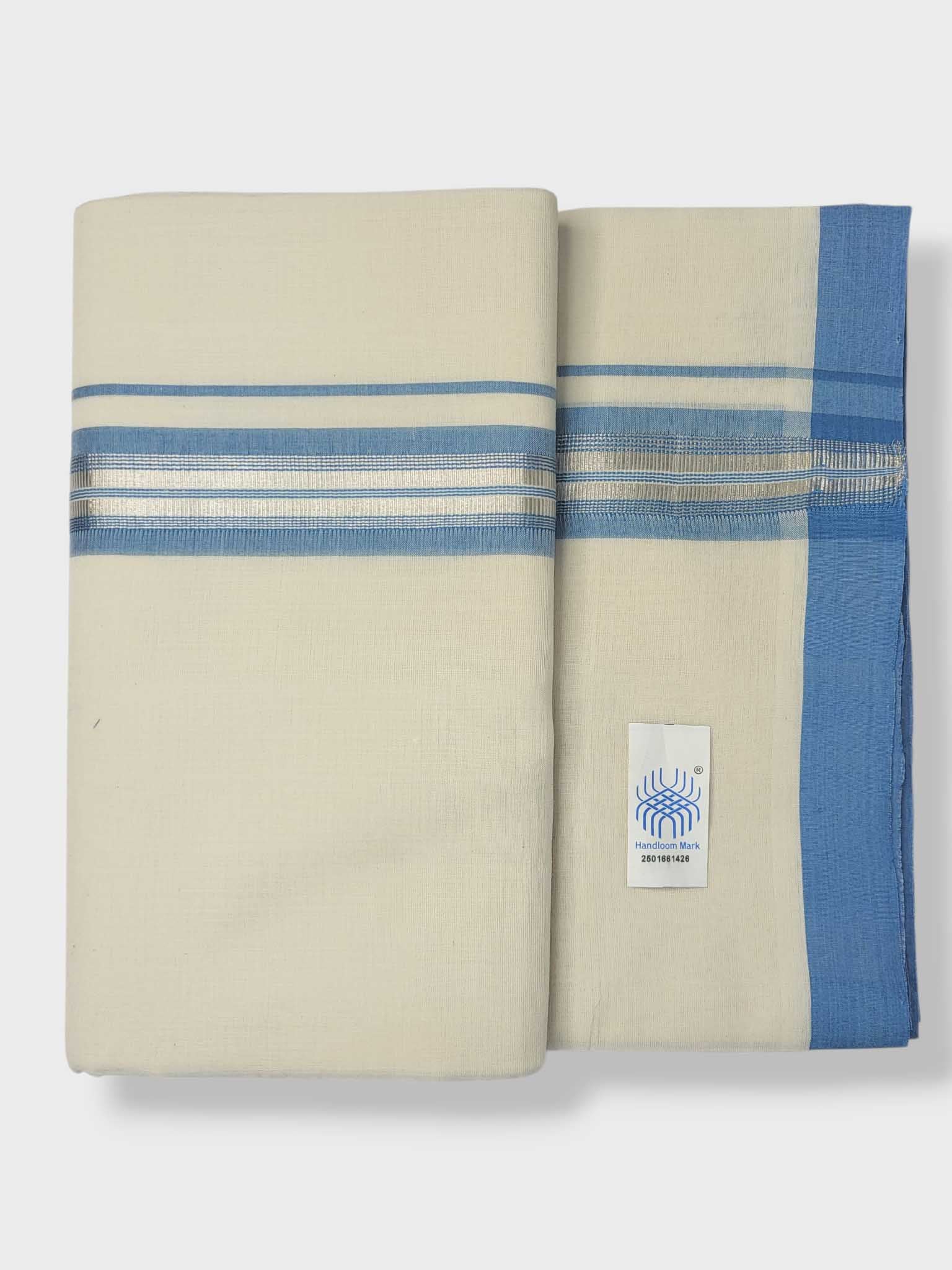 Kerala Balaramapuram Pure Cotton Handloom Mundu/Dhoti