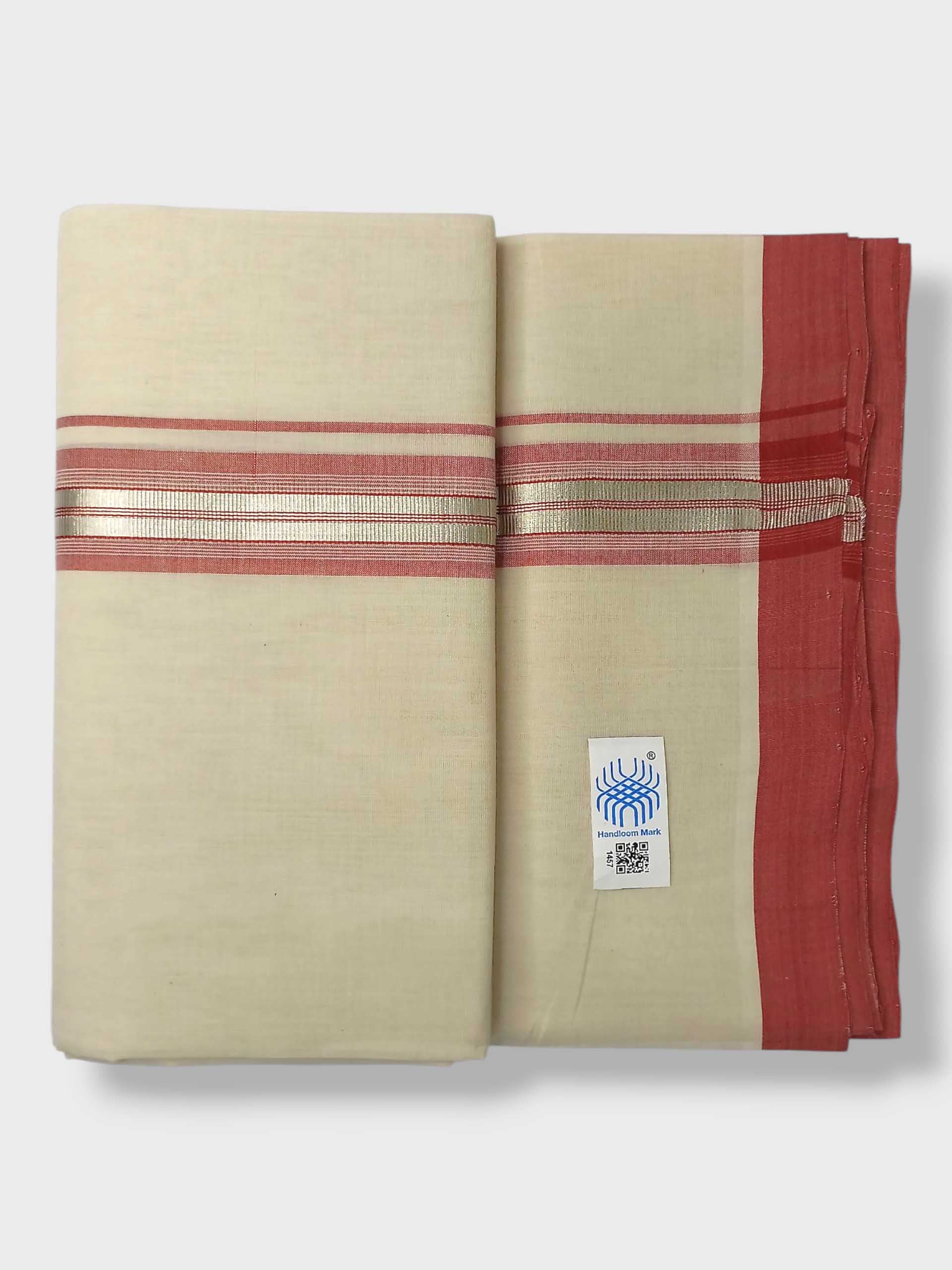 Kerala Balaramapuram Pure Cotton Handloom Mundu/Dhoti