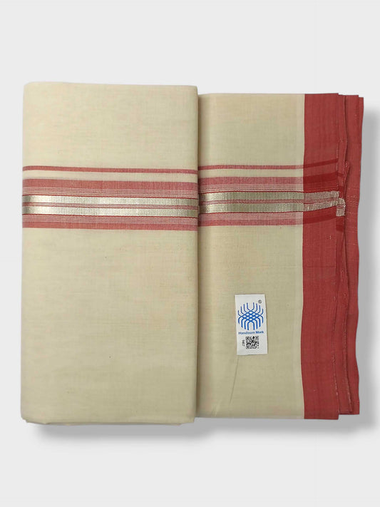 Kerala Balaramapuram Pure Cotton Handloom Mundu/Dhoti