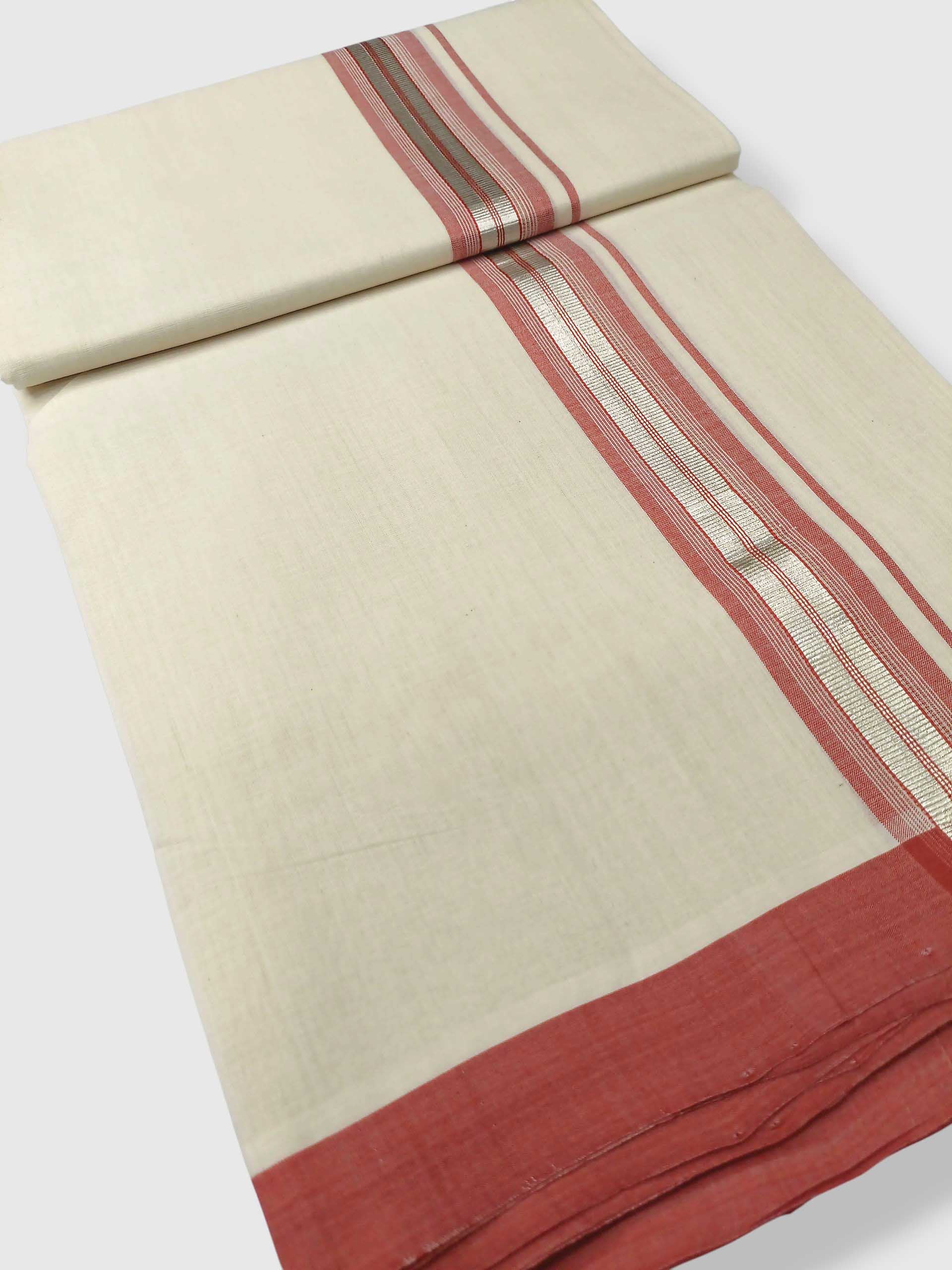 Kerala Balaramapuram Pure Cotton Handloom Mundu/Dhoti