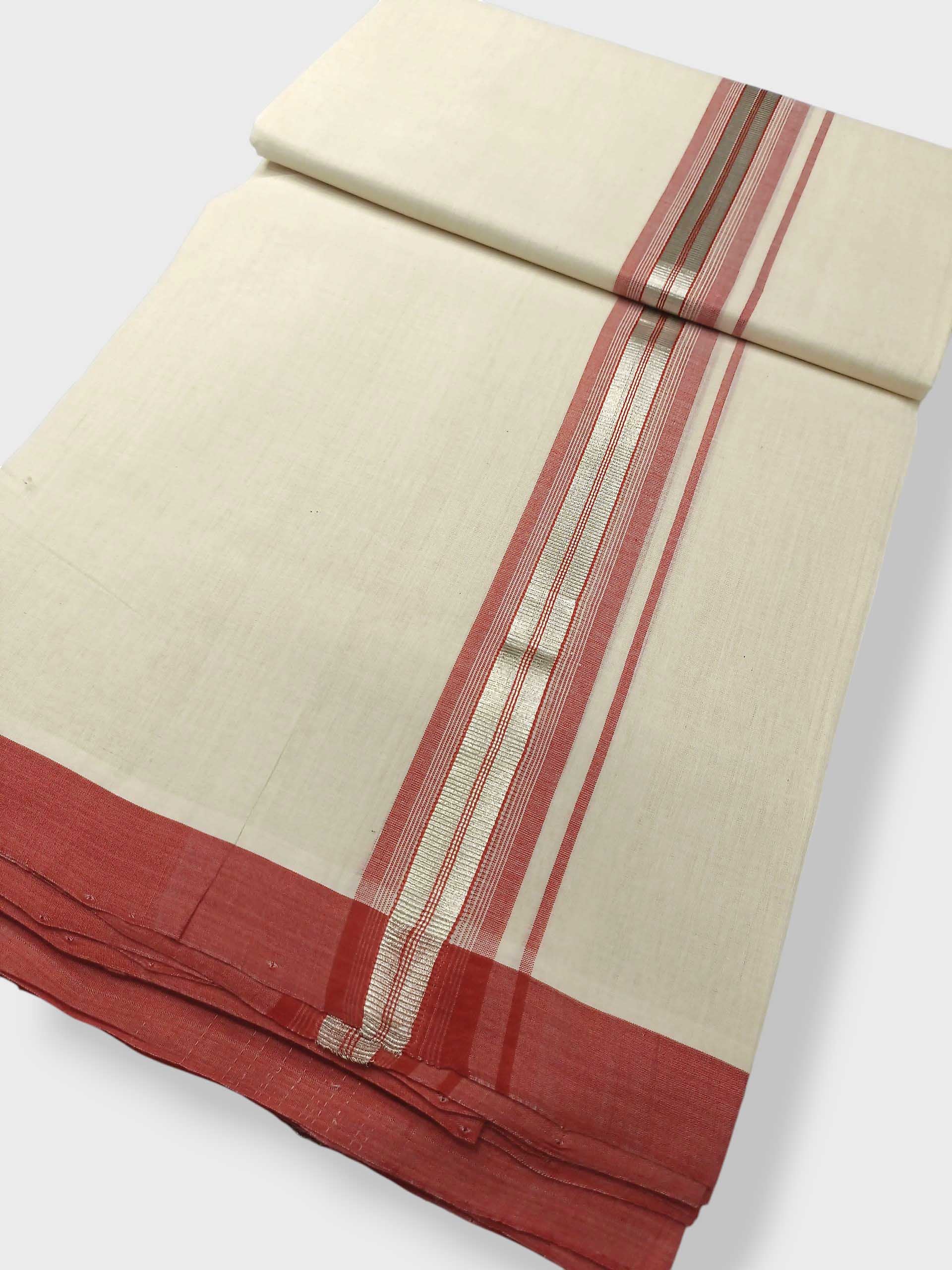 Kerala Balaramapuram Pure Cotton Handloom Mundu/Dhoti