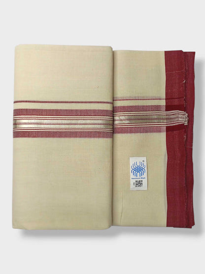 Kerala Balaramapuram Pure Cotton Handloom Mundu/Dhoti