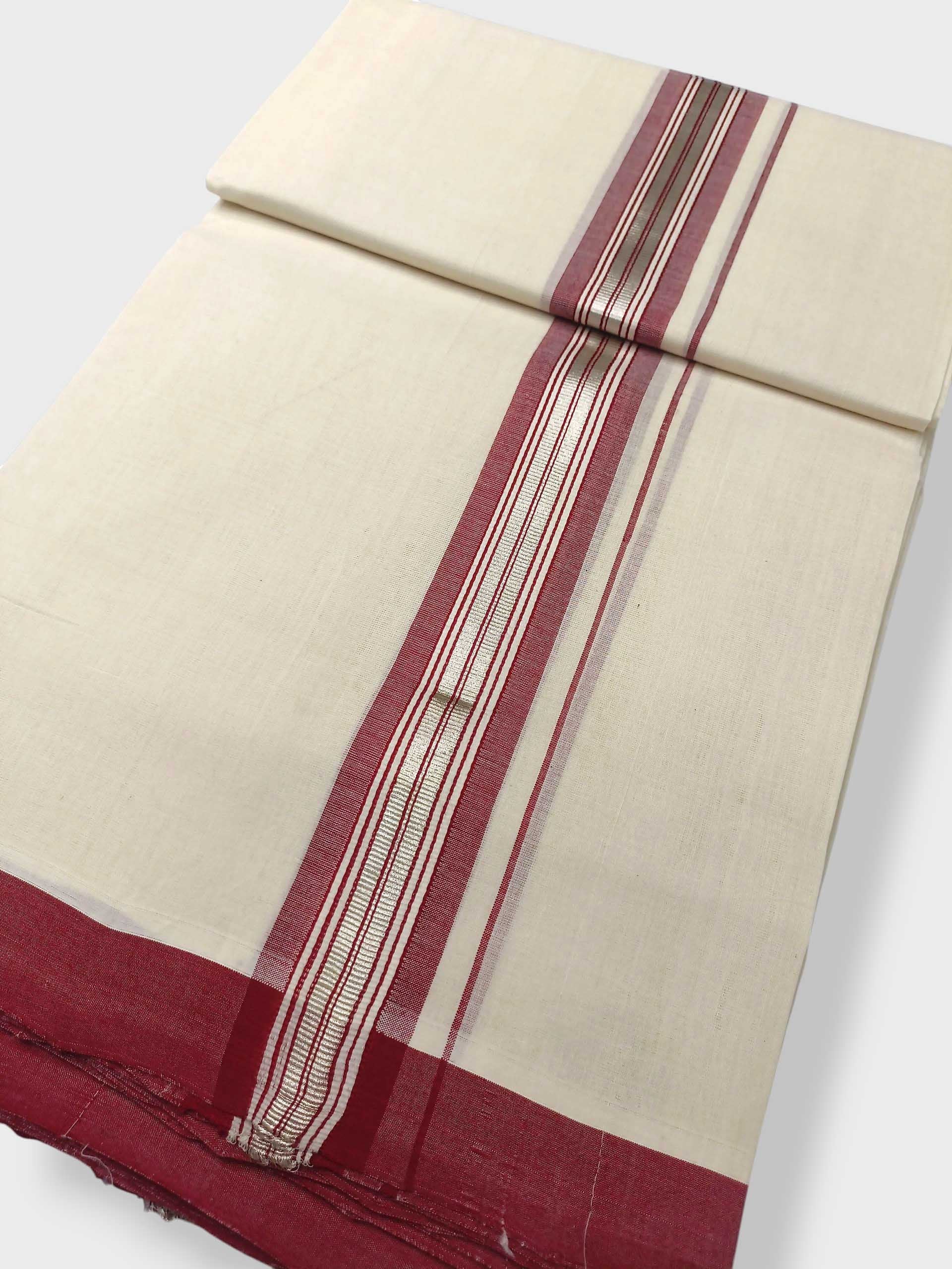 Kerala Balaramapuram Pure Cotton Handloom Mundu/Dhoti