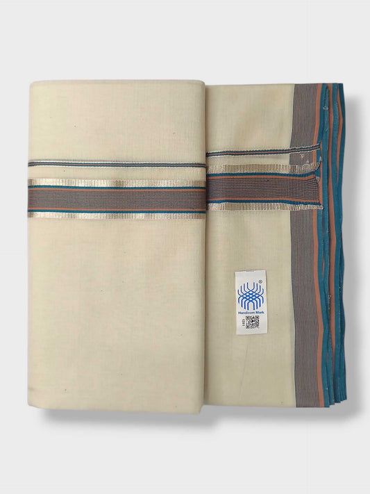 Kerala Balaramapuram Pure Cotton Handloom Mundu/Dhoti