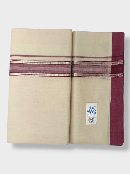 Kerala Balaramapuram Pure Cotton Handloom Mundu/Dhoti