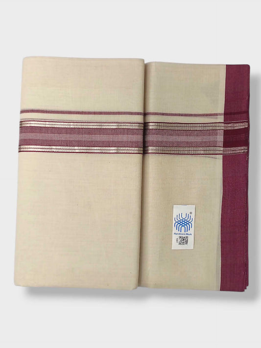 Kerala Balaramapuram Pure Cotton Handloom Mundu/Dhoti