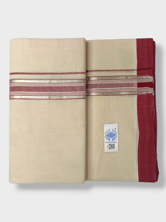 Kerala Balaramapuram Pure Cotton Handloom Mundu/Dhoti
