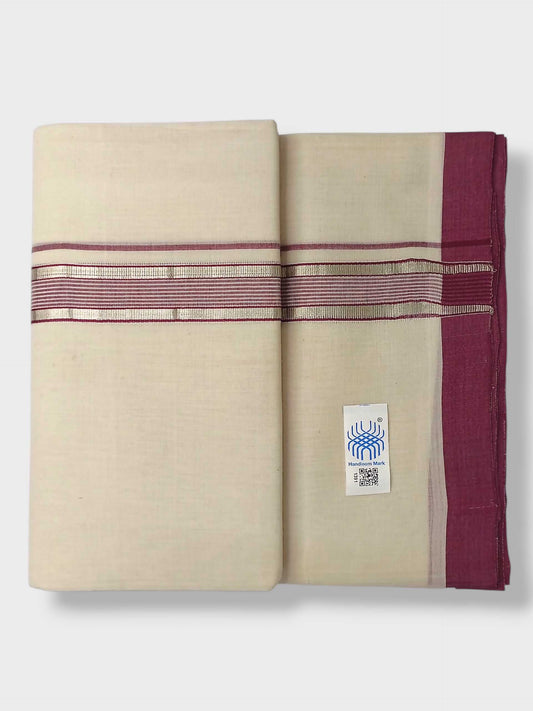 Kerala Balaramapuram Pure Cotton Handloom Mundu/Dhoti