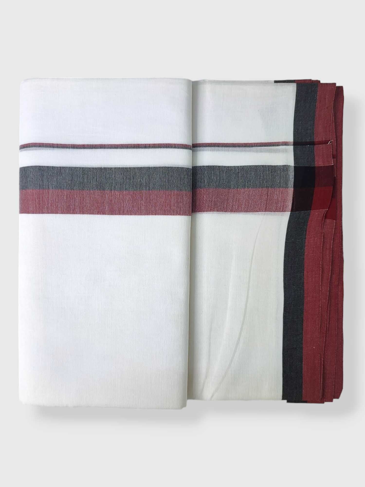 Pure White Cotton Men's Double Dhoti