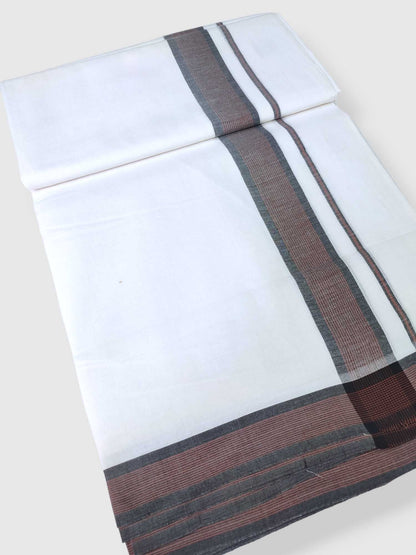 Pure White Cotton Men's Double Dhoti